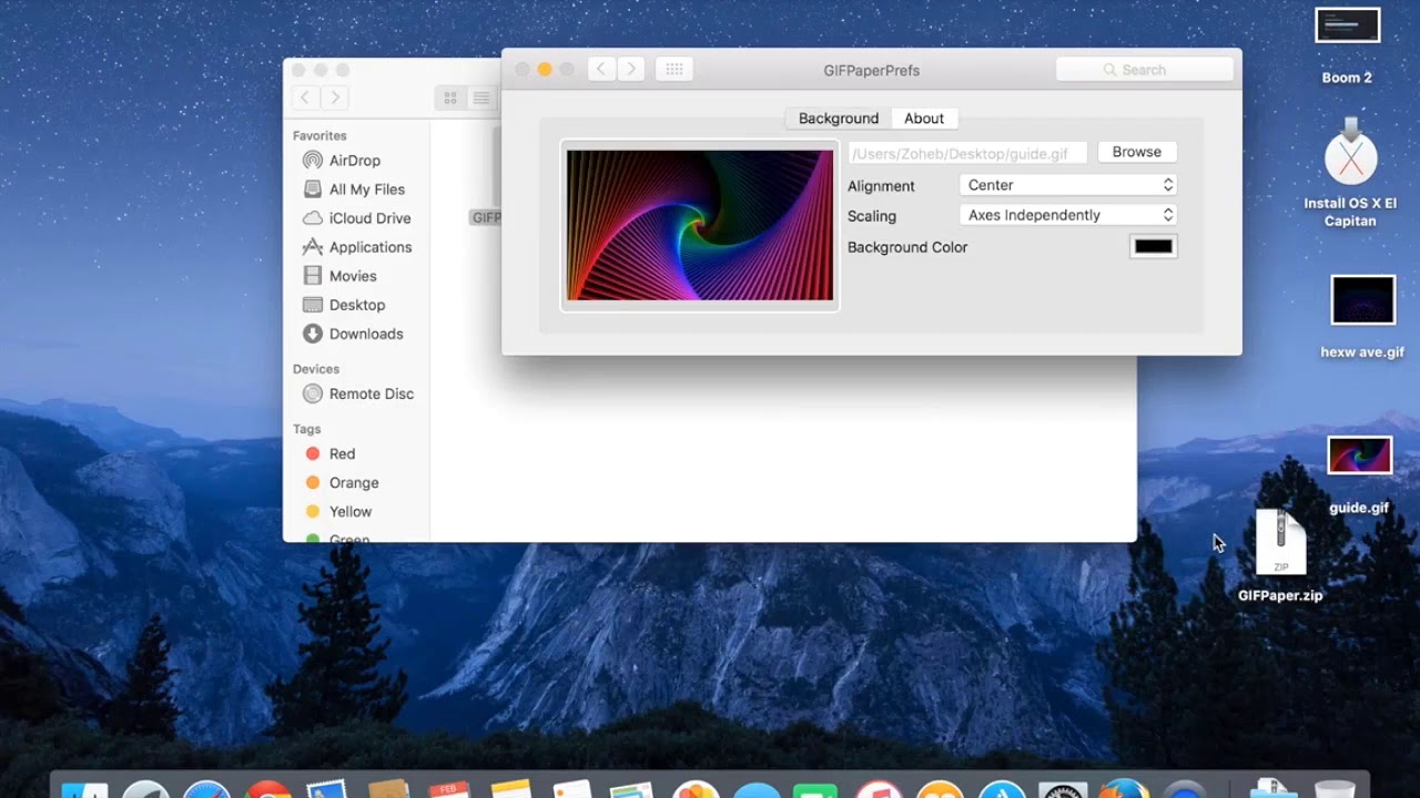 Setting GIF as Animated Desktop BackGround on Mac 