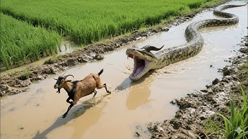 Giant python vs. goat: A fight for survival.
