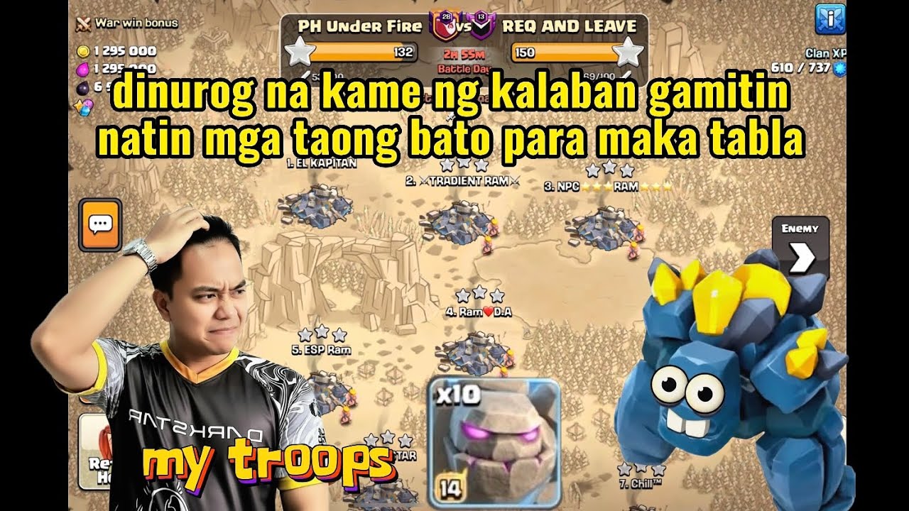 THE UNSTOPPABLE GOLEM SMASH🗿th13 to th18 attack🔥