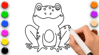 COULEUR une GRENOUILLE Coloriage apprendre à dessiner - Frog | Planète coloriage