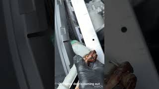 Tesla Model 3 Maintenance cleanup radiator & AC compressor. #tesla #model3