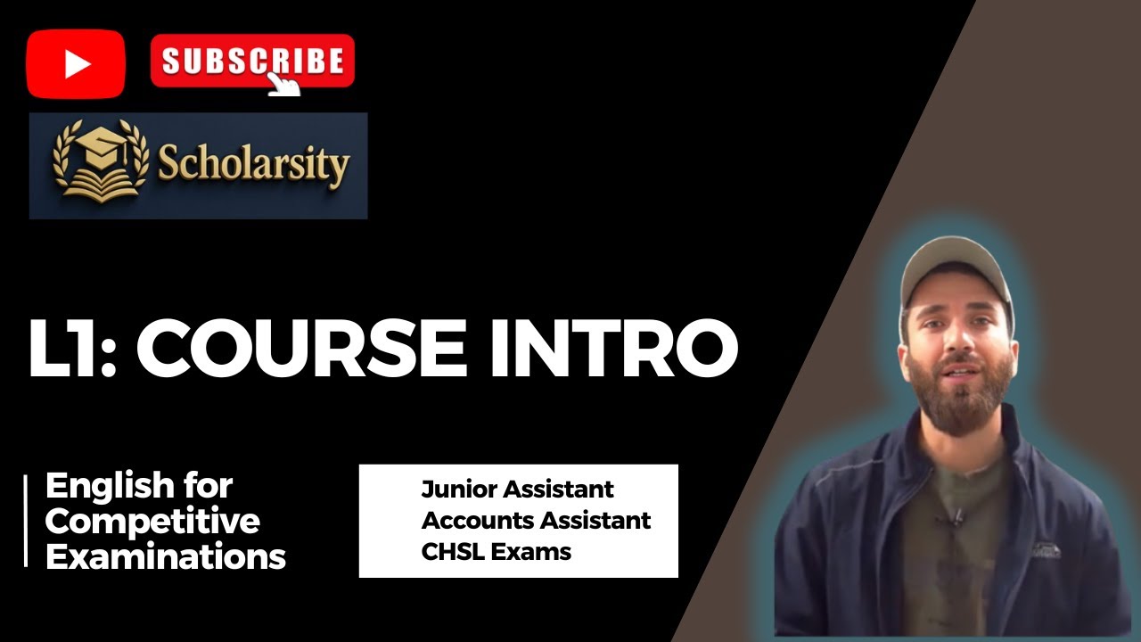 English for Competitive Examinations || JKSSB || Junior Assistant || L1