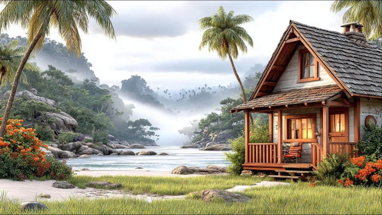 Sea of Soft Mist 🌫️ 8 Hours Gentle Acoustic Guitar for Deep Relaxation & Focus