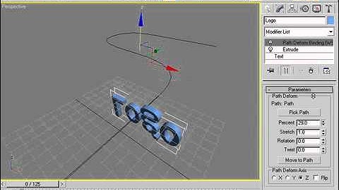 3dsmax. Logo path deform 3dsmax 1 of 4