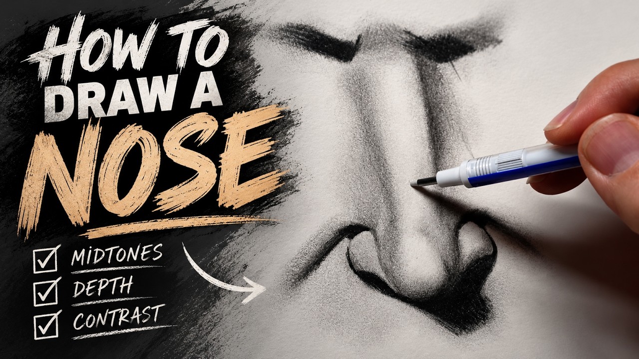 How to Draw a Realistic Nose | Easy Step-by-Step Drawing Tutorial - YouTube