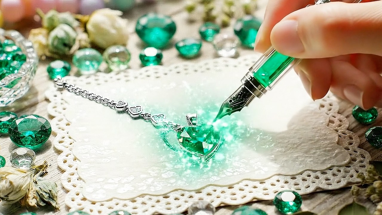 【AI×ASMR】魔法のペンで誕生石のネックレスを描く👑✨️あなたの誕生石はどれ？ 👑✨ 👑✨ Magic pen birthstone necklacesWhich is yours?