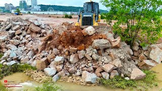 Exquisite Project Rock Using! Large Size Land Slope Deep Was Deleting With Trucks 25T & Dozer Erase!