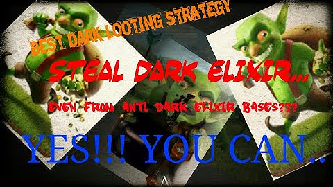 Stealing Dark From Anti Dark Elixir Farming Base and also Without Heroes