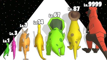 Dino Run Battle - Level Up Dinosaur Max Level Gameplay (Merge Dino Run)