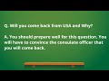 b1 b2 US  business and visitor visa interview questions and answers