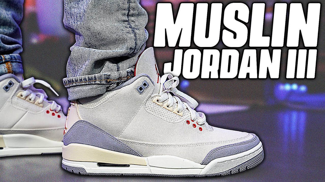 Watch BEFORE You Buy ! Jordan 3 Canvas Muslin Review and On Foot in 4K ...