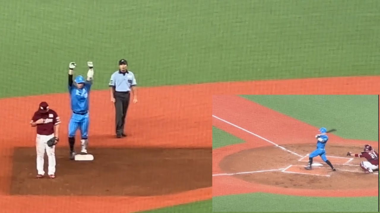 取られたらすぐ取り返す!古賀悠斗 フェン直タイムリー2ベースで同点!【西武vs楽天】2023/8/15 - YouTube