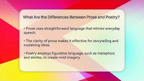 What Are the Differences Between Prose and Poetry? - The Prose Path