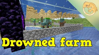 SUPER simple trident and drowned farm for minecraft