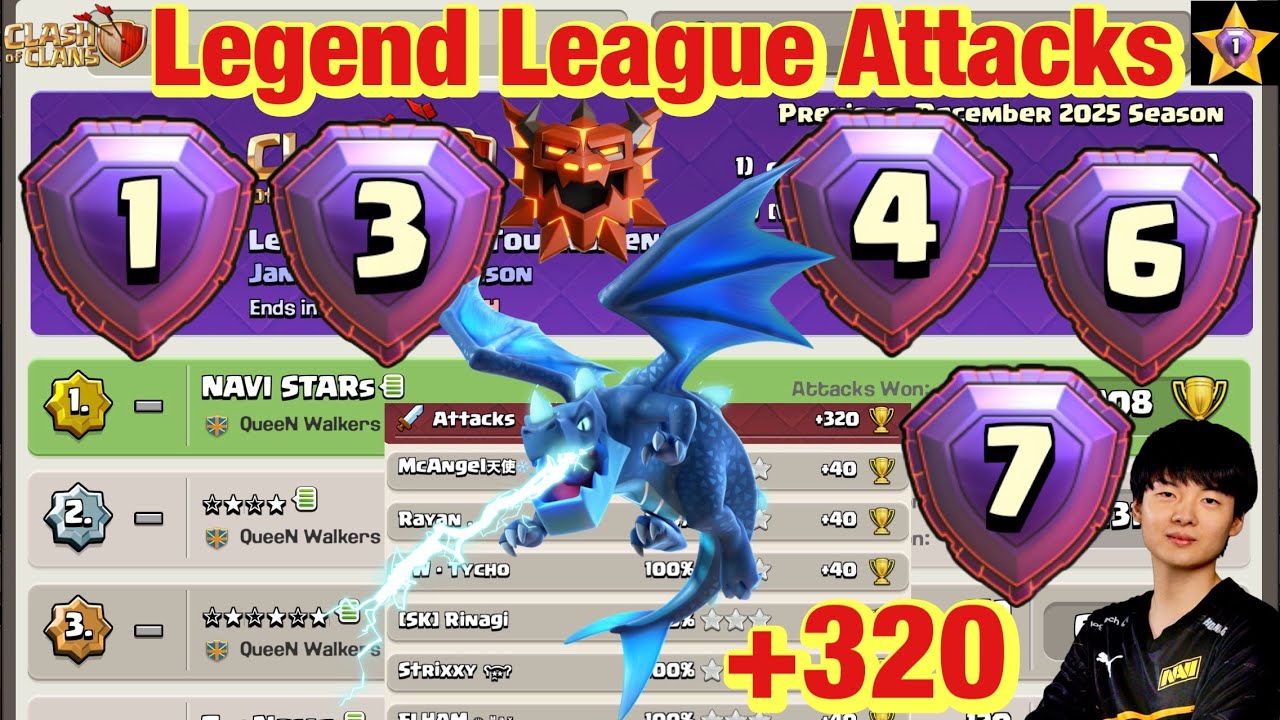 Legend League Attacks January Season Day19 E-DRAG TOTEM With Army Link