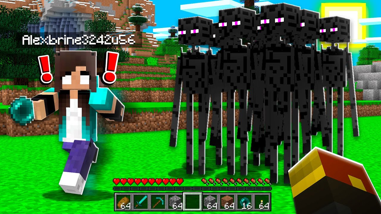 noob Girl vs Minecraft Enderman (does NOT go well)