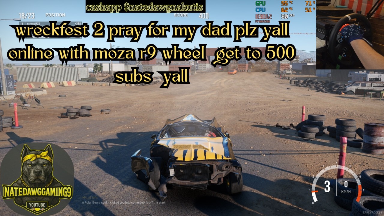 wreckfest 2 online with moza r9 wheel get to 500 subs yall