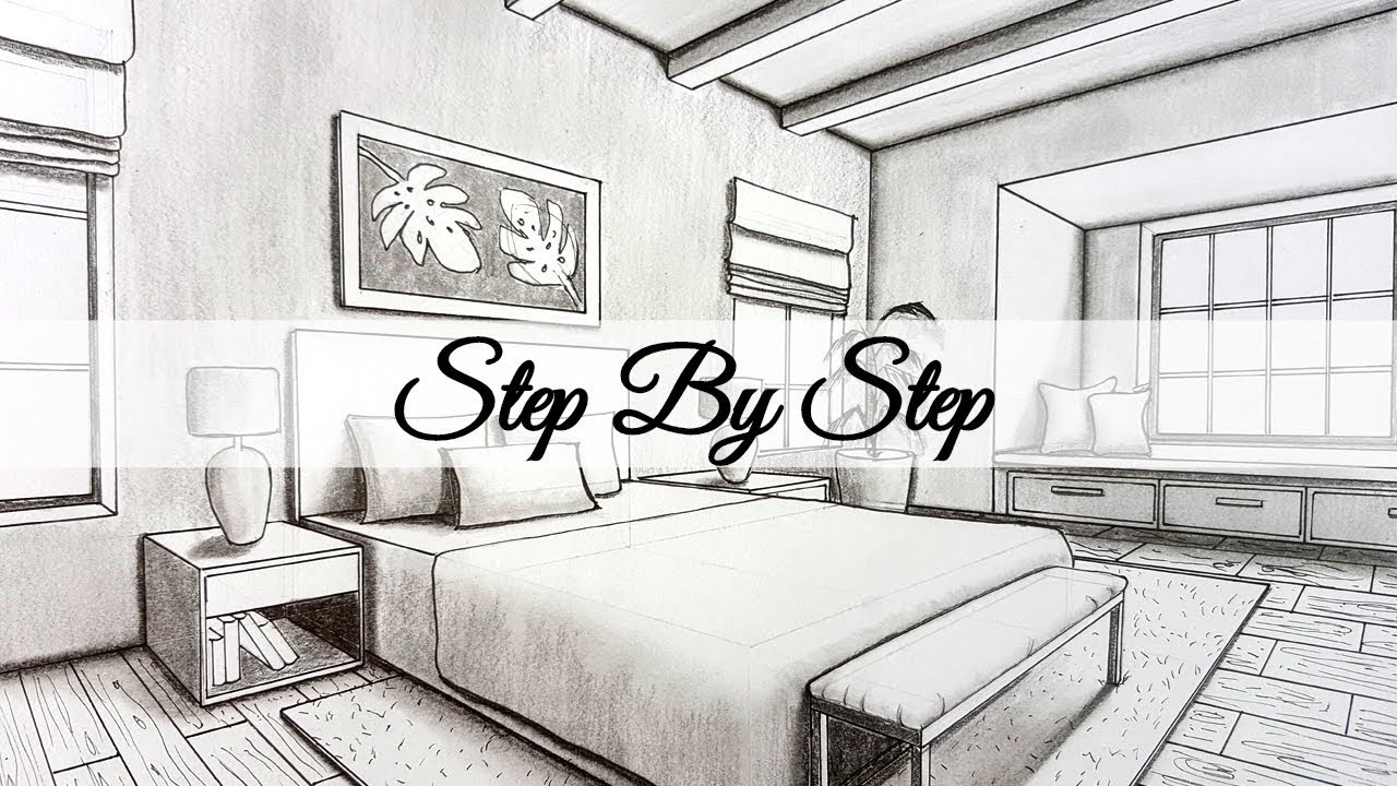 How To Draw A Bedroom In Two Point Perspective Step By Step