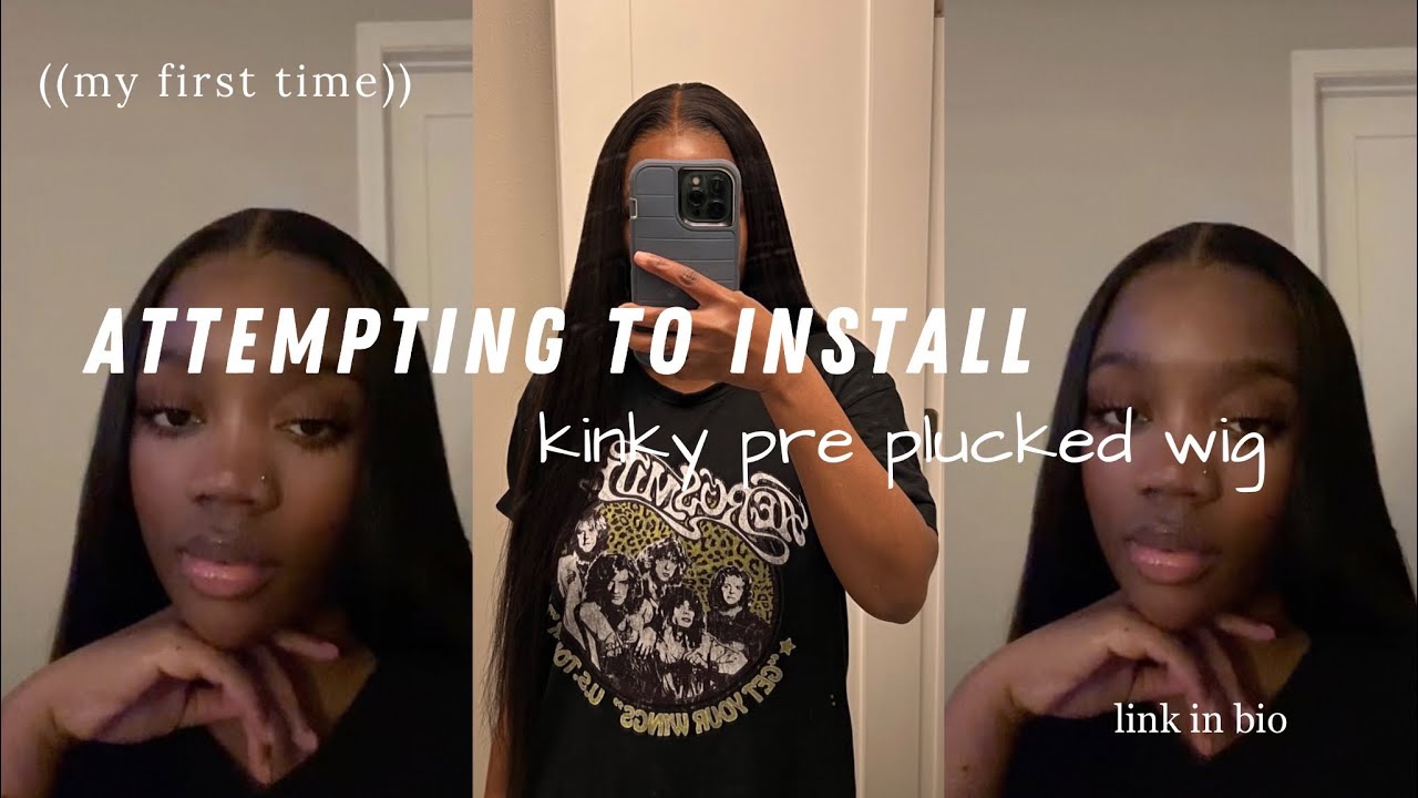 MY FIRST TIME INSTALLING A WIG ON MY OWN*watch for before and after ...