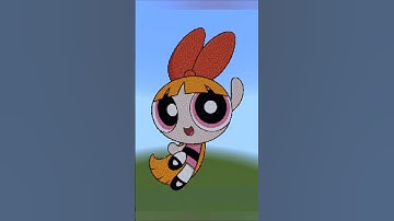 Powerpuff Girls Pixel Art in Minecraft | Satisfying Build | #shorts