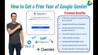 How to Get a Free Year of Google Gemini + 2TB Google Drive Storage. VO3