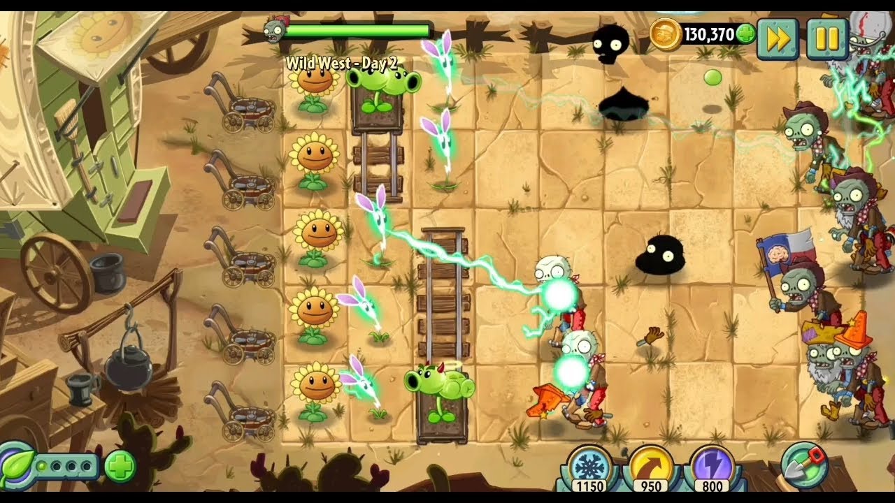 Plants vs Zombies 2 : Wild West Day 2 Walkthrough | Gameplay - YouTube