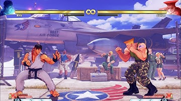 Ryu Vs Guile (Hardest AI) Street Fighter V:CE