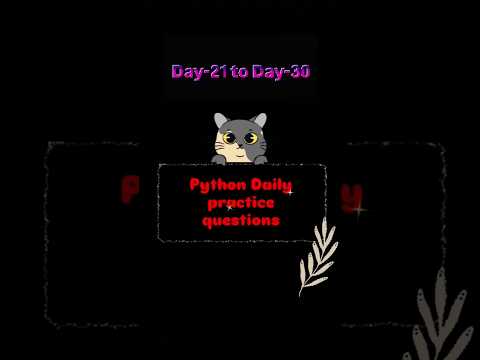 Day-21toDay-30 python practice