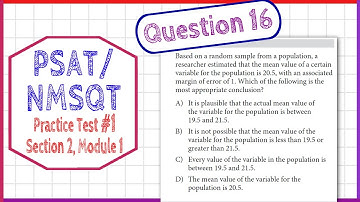 PSAT / NMSQT Question 16 from  Practice Test 1 Section 2 Module 1
