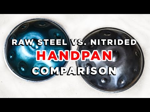 raw-steel-vs.-nitrided-handpans-+-4-new-aura-scales:-g-oxalis,-f-low-pygmy,-d-kurd-and-c#-sapphire