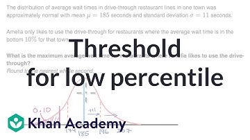 Threshold for low percentile | Modeling data distributions | AP Statistics | Khan Academy