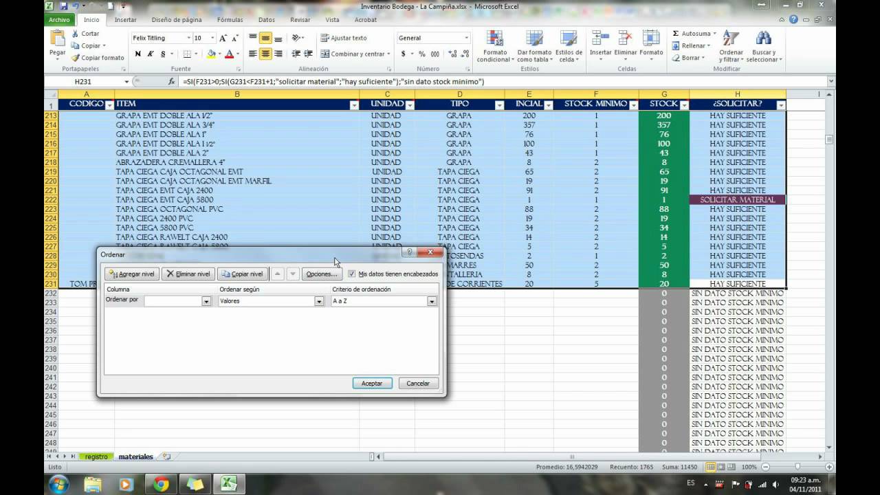 explicacion inventario excel youtube inventario excel