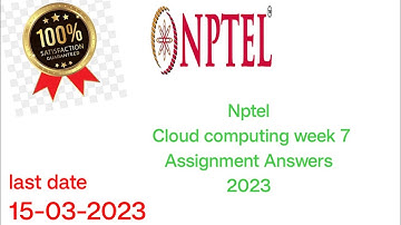 NPTEL cloud computing week 7 Assignment answers #nptel2022 #nptelcourseanswers #cloudcomputing