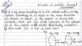 Unit-5|Type-2|Dynamics|Kinetic of particle:Energy & Momentum|Applied mechnnics-II numerical