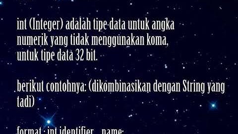 Mengenal fungsi String,Int,Char