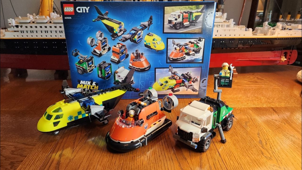 Lego City Airplane, Service Truck & Hovercraft Remix Set 60505 
