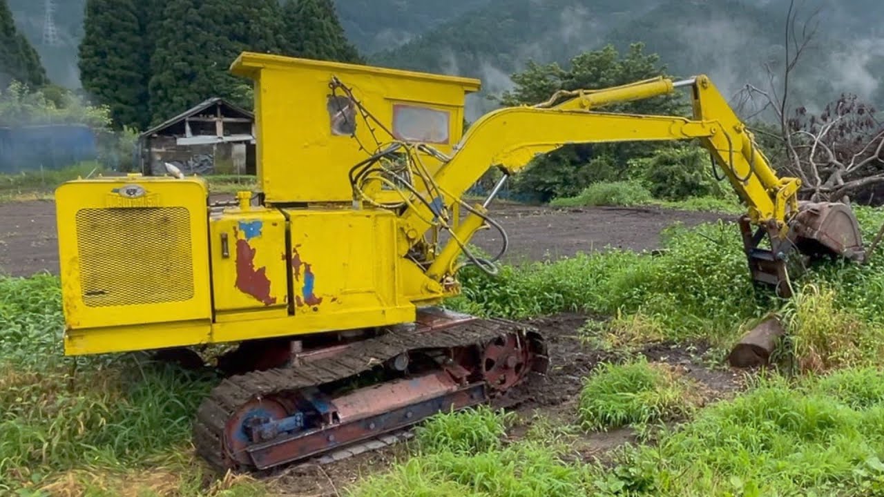 ゆんぼー 昭和50年代のユンボを動かしてみた【桂田工業・重機TV・G.TRES】 - YouTube