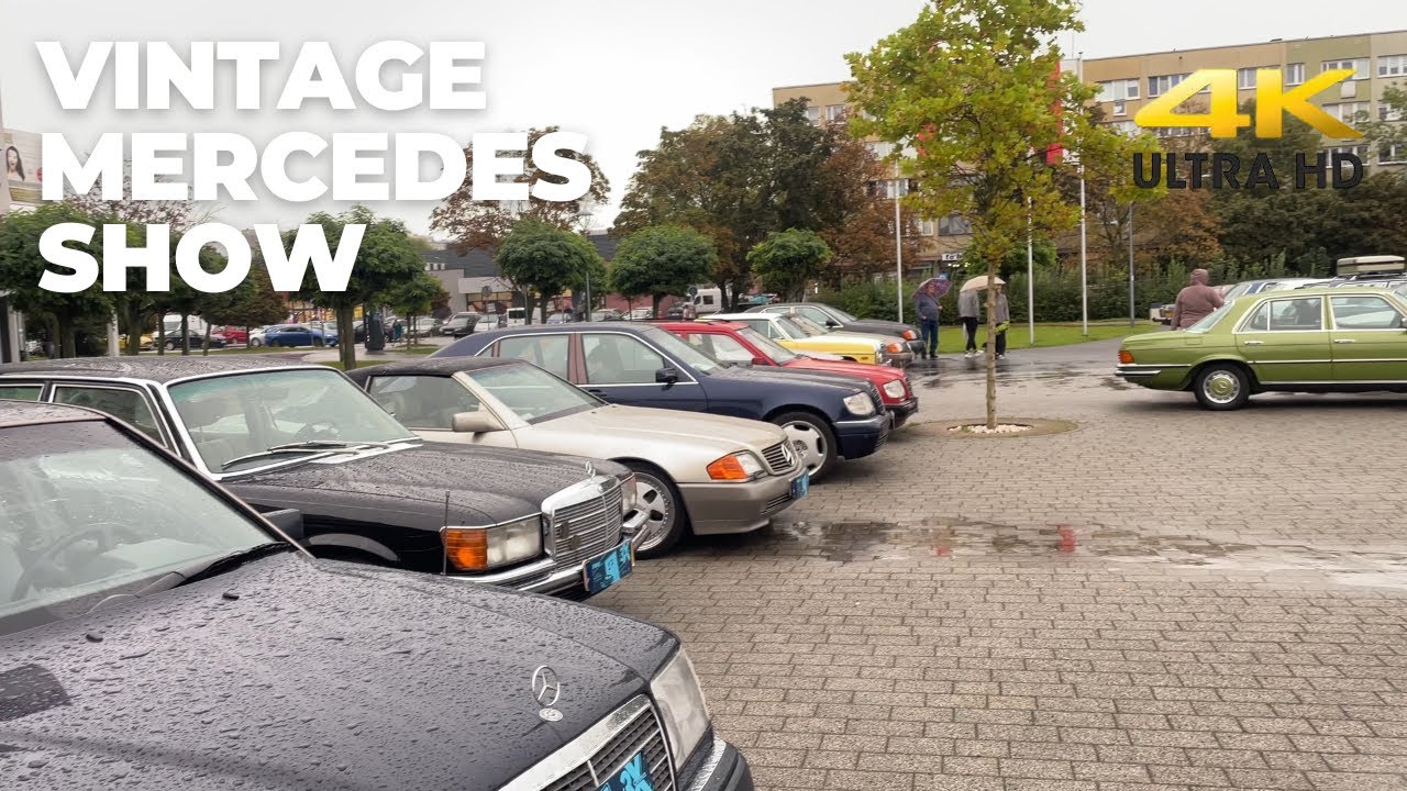 Rainy Saturday in Olesnica I Vintage Mercedes Cars Show 4K