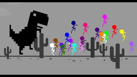marble race  -  Escape The Chrome Dinosaur - Algodoo sTICKMAN - Dinosaur game hacker