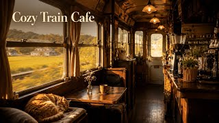 Cozy Moving Train Ambience | Soft Violin, Cafe Sounds & Warm Afternoon