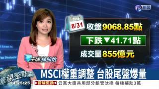 MSCI權重調整 台股尾盤爆量