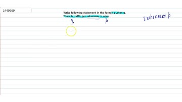 Write each of the following statements in the form if `p` then `q :` There is traffic jam when