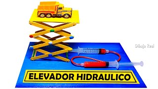 Como como Hacer un ELEVADOR HIDRAULICO Principio de Pascal