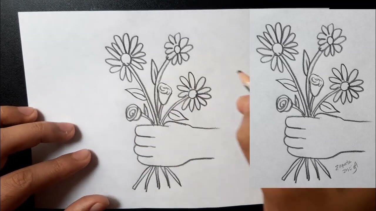 Comment Dessiner Un Bouquet De Fleurs Comment dessiner un bouquet de FLEURS - YouTube