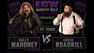 Round of 32: Balls Mahoney vs Roadkill | ECW Anarchy Rulz: Barbed Wire Tournament | PlayStation 1 screenshot 2