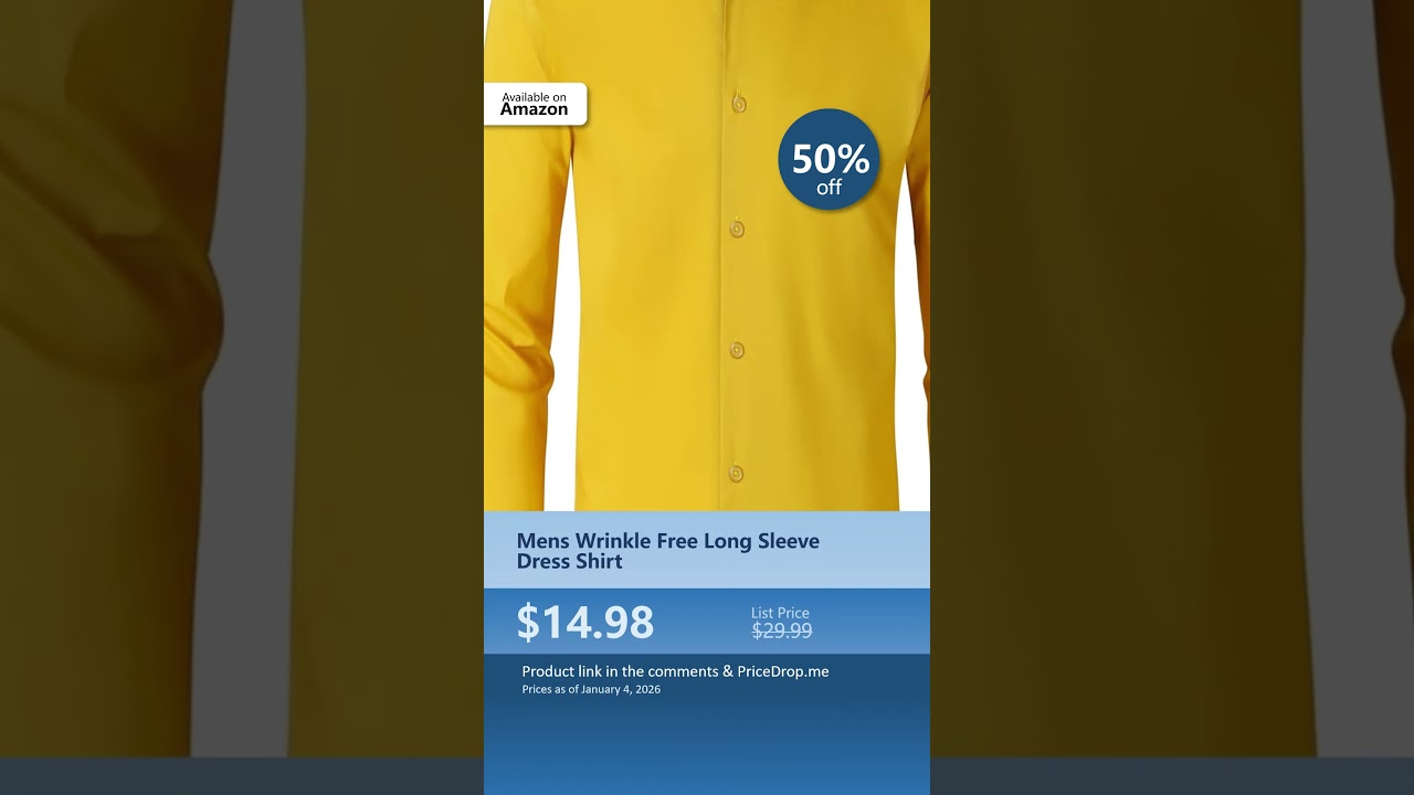 Мужская немнущаяся рубашка с длинными рукавами