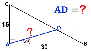Olympiad Math | Calculate the length AD in the Triangle ABC | Important Geometry skills explained
