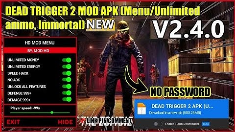 Dead trigger mod menu unlimited gold/ unlimited money/unlimited ammo! Lastest version /Mediafire