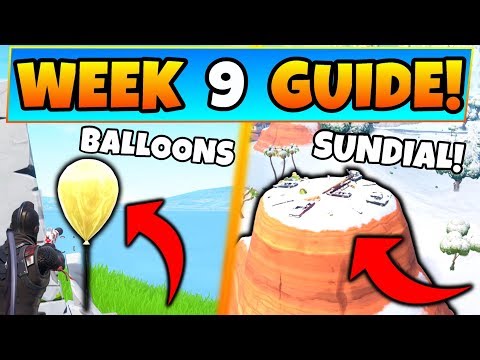 Fortnite WEEK CHALLENGES! - Golden Balloons Locations, & Sundial (Battle Royale Season Guide) Fortnite WEEK CHALLENGES! - Golden Balloons Locations, & Sundial (Battle Royale Season Guide)