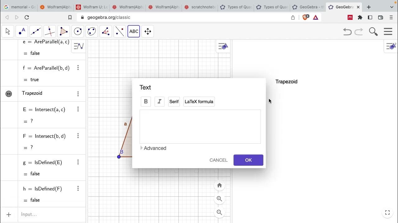 Types of Quadrilaterals with GeoGebra YouTube